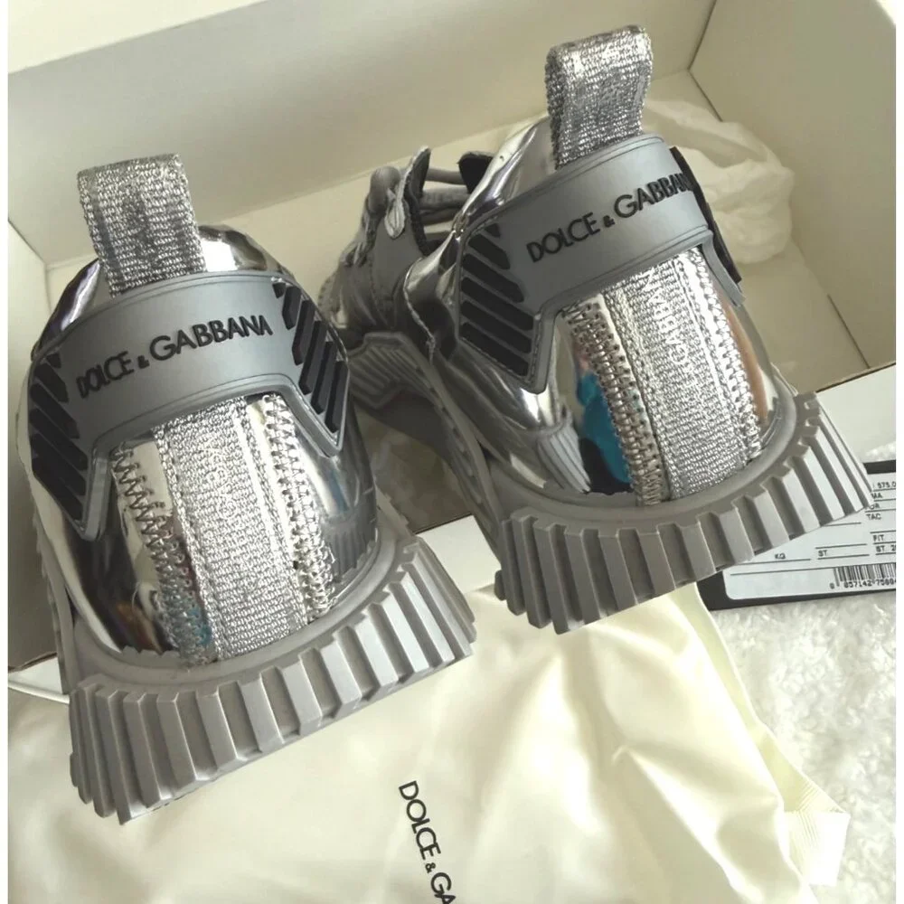 D&G Dolce & Gabbana‎ kid boy sneakers silver size 31 Argento D11021 $575